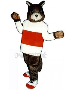 Jogging Beaver with Shirt & Tennis Shoes Mascot Costume