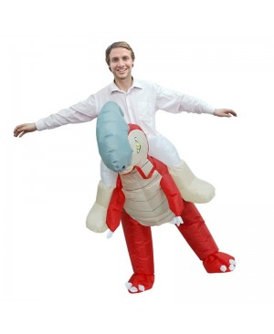 Parasaurolophus Dinosaur Carry me Ride on Inflatable Costume Halloween Christmas Costume for Adult/Kid