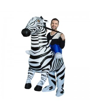 Zebra Carry me Ride on Inflatable Costume Halloween Christmas Jumpsuit for Adult/Kid