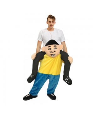 Man with Big Head Carry me Ride on Costume for Adult