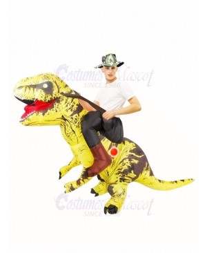 Yellow Tyrannosaurus T-Rex Inflatable Carry Me Ride On Costume