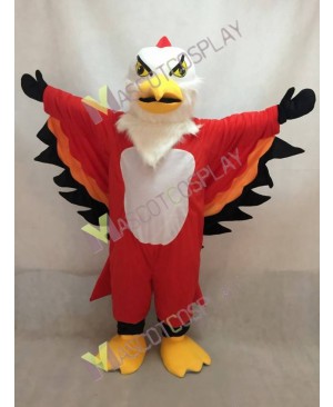 Cute Red and Orange Thunderbird Mascot Costume