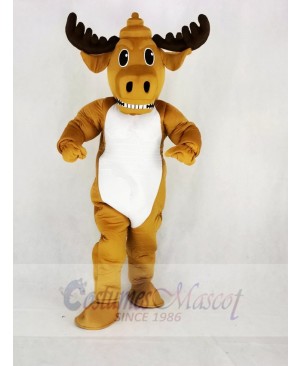 Strong Power Muscly Moose Mascot Costume Cartoon