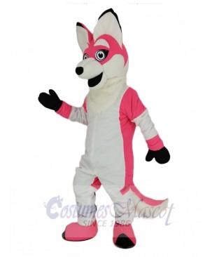 Pink Fox with Long Tail Mascot Costume