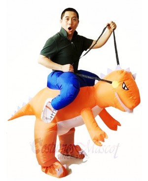 Orange Dinosaur Carry me Ride On T-rex Inflatable Halloween Christmas Costumes for Adults