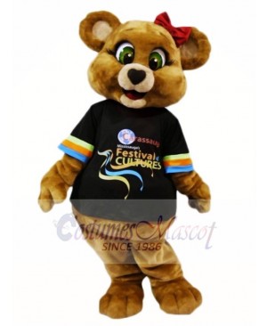 Green Eyes Brown Female Bear Mascot Costumes 