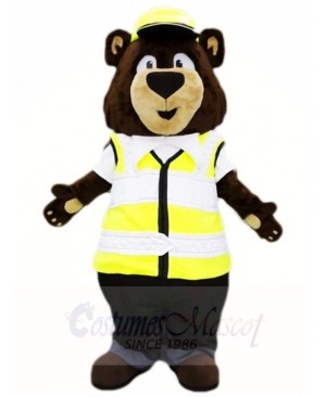  Traffic Police Brown Bear Mascot Costumes Animal