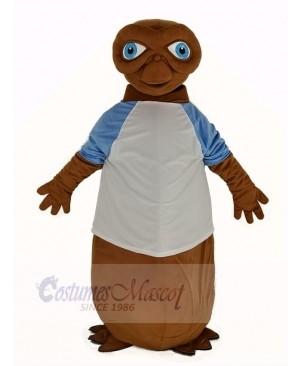 E.T. Alien with White T-shirt Mascot Costume