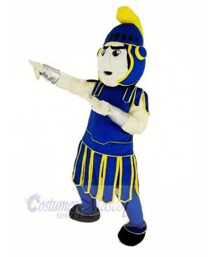Blue and Yellow Titan Spartan Trojan Knight Sparty Mascot Costume People