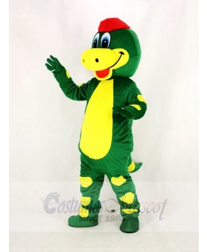 Cute Green Dino Dinosaur Mascot Costume Cartoon