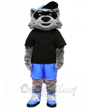 Cool Raccoon with Black T-shirt Mascot Costumes Animal