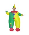 Clown with Yellow and Green Hat Inflatable Costume Halloween Christmas Jumpsuit for Adult