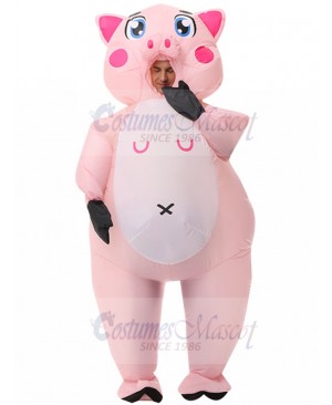 New Adult Pig Inflatable Cloth Cosplay Inflatable Suit Halloween Christmas Holiday Blow Up Costume