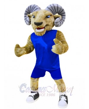 Royal Blue Jersey Ram Mascot Costume Animal