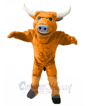 Strong Yellow Bull Mascot Costume Animal