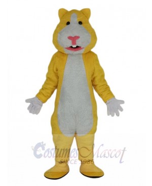 Yellow and White Hamster Mascot Costume