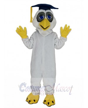 Professor Owl Mascot Costume Animal with Royal Blue Hat