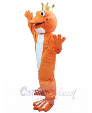 Orange Frog wear Crown Mascot Costume Animal