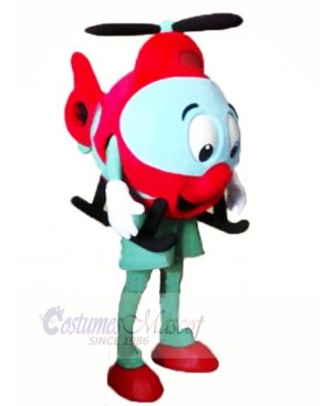 Helicopter with Big Eyes Mascot Costume Cartoon