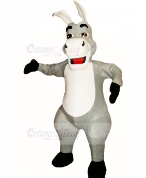 Cute Grey Donkey Mascot Costume Cartoon	