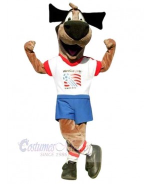 Happy Soccer Dog Mascot Costume Animal