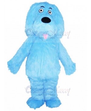 Hairy Blue Dog Mascot Costume Animal