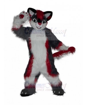 Furry White and Red Fox Dog Mascot Costume Animal