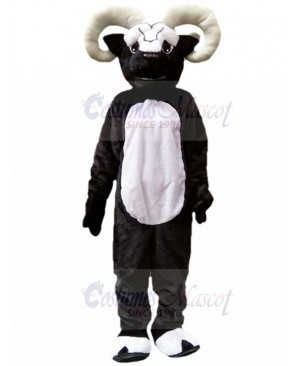 Expressionless Black and White Ram Mascot Costume Animal