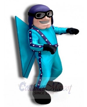 Light Blue Pilot Miramar Mascot Costume People