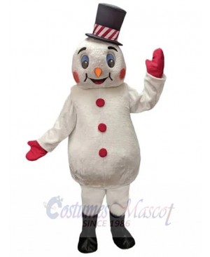 Cute Christmas Snowman Yeti Mascot Costume Cartoon