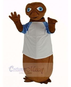 E.T. Alien with White T-shirt Mascot Costume