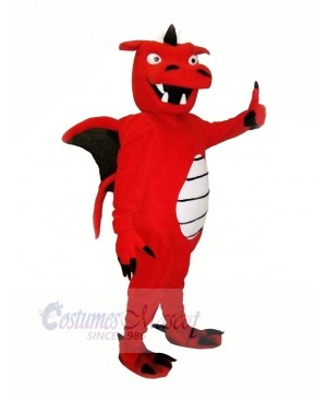 Red Strong Dragon Mascot Costumes Cartoon