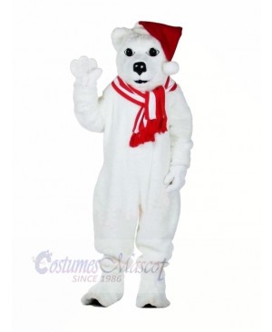 Polar Bear With Hat Mascot Costumes Cartoon