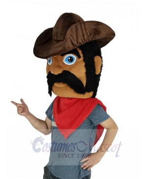 Cowboy Mascot Costume People Head Only