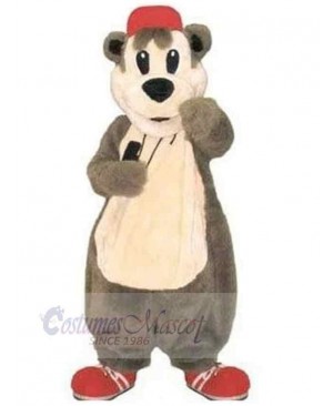 Bear with Red Shoes Mascot Costume Animal