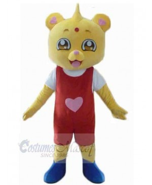 Sports Yellow Bear Mascot Costume Animal