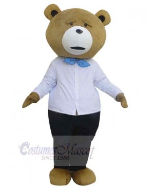 White Shirt Teddy Bear Mascot Costume For Adults Mascot Heads
