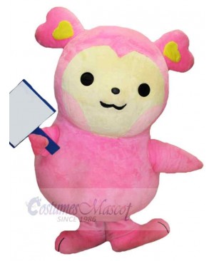 Pink and Yellow Bear Mascot Costume Animal