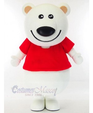 Smiling Polar Bear Mascot Costume Animal