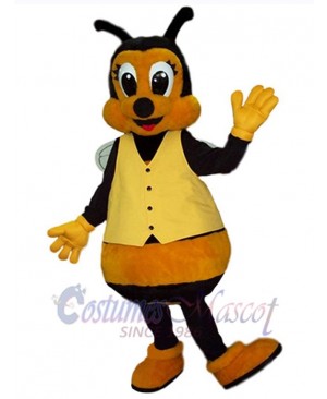 Bee with Yellow Vest Mascot Costume Insect