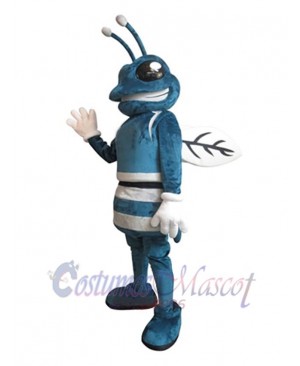 Strong Blue Hornet Mascot Costume Insect