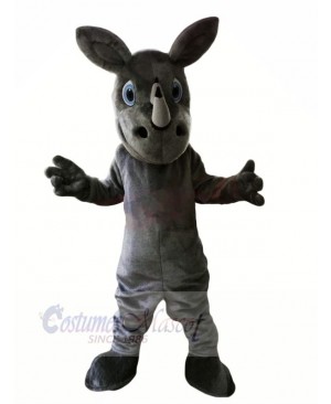 Grey Rhino with Big Eyes Mascot Costumes